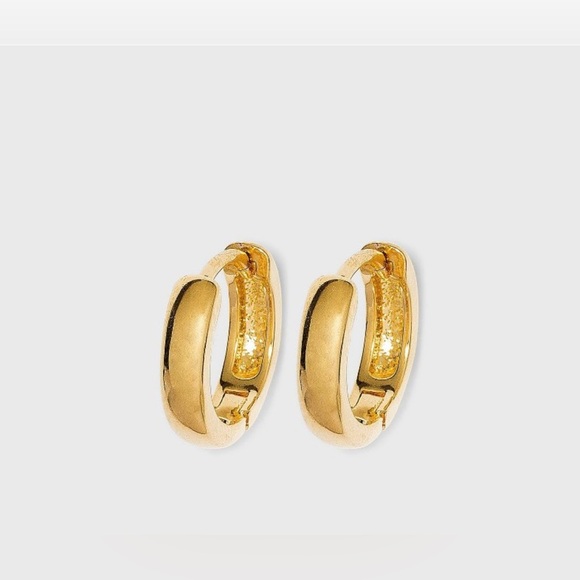 A New Day 14K Gold Plated Huggie Hoop Earrings - Picture 3 of 3